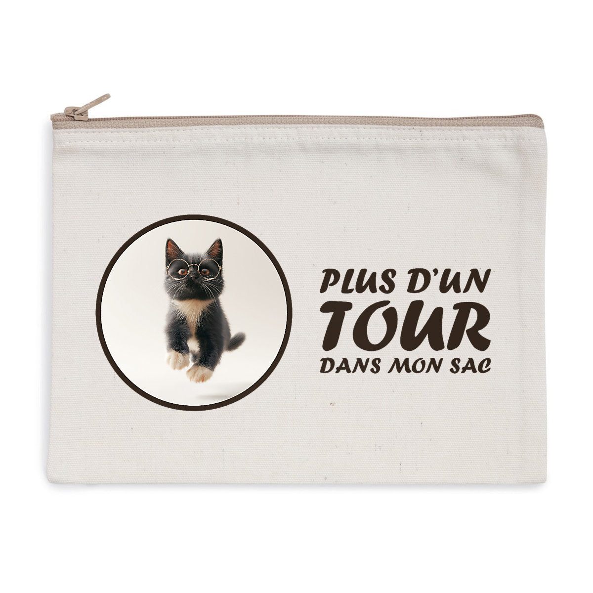 Dans mon sac - Pochette zippée recyclée - face_0